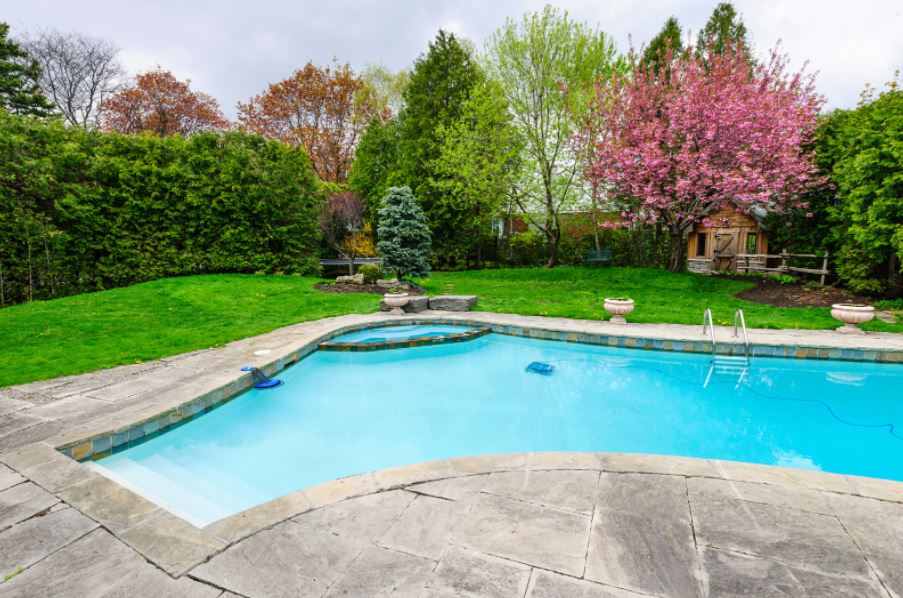 new pool in the backyard in Chesapeake, VA